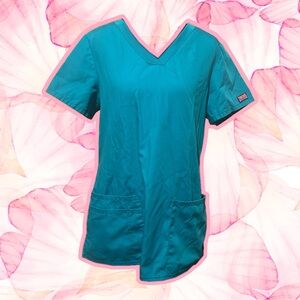 Cherokee Women's V-Neck Teal Scrub Top Size M